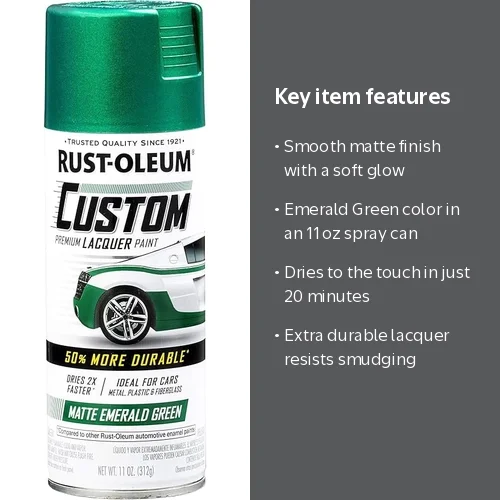 えだまめ　804035ミリタリーグリーン Rust-Oleum 323349 Automotive Custom Lacquer Spray Paint, 11 Oz