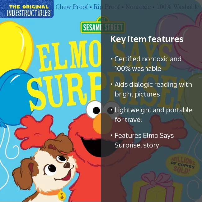 Sesame Street Indestructibles Elmo Says Surprise Book for Babies
