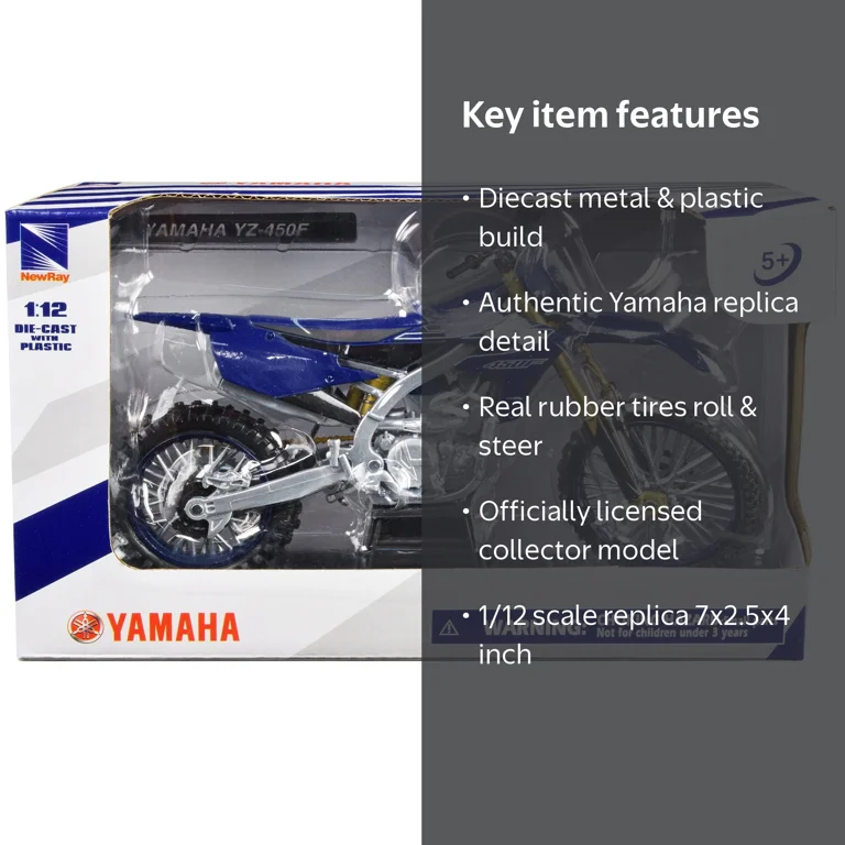 Yamaha YZ-450F Motorcycle Blue 1/12 Diecast Model by New Ray