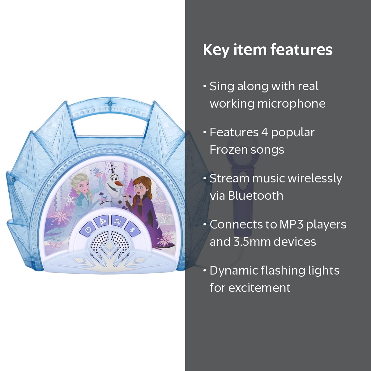 Disney Frozen Bluetooth Sing Along Boombox, Lights, Music