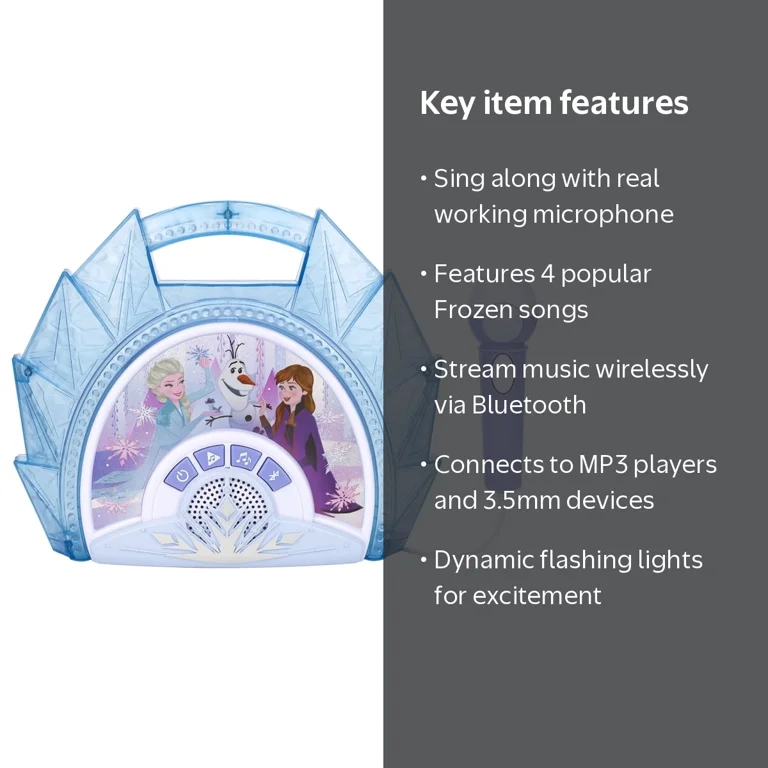 Disney Frozen Bluetooth Sing Along Boombox, Lights, Music