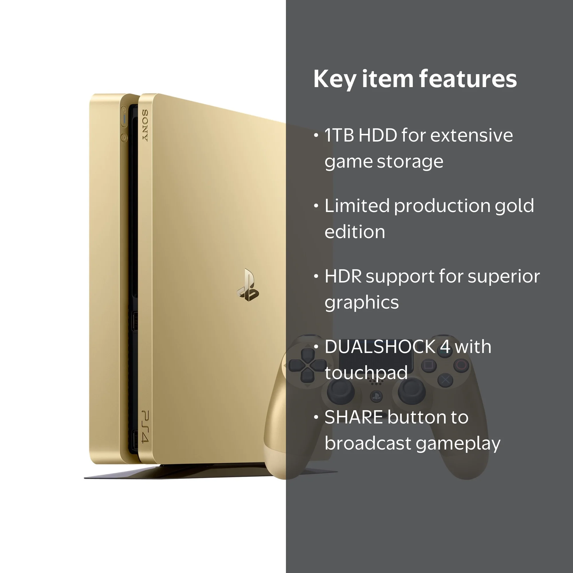 Sony PlayStation 4 - Limited Edition - game console - HDR - 1 TB