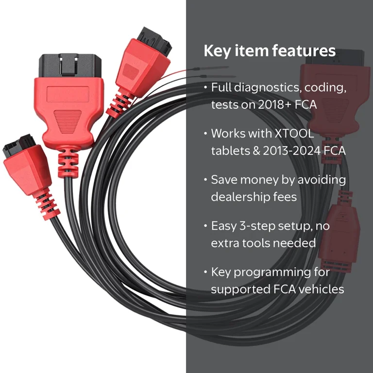 アクセサリー 00s ifsixwasnine AVATA/BLKDEV/DX RED XTOOL, FCA Cable, 12+8 Adapter, Red OBD2 Diagnostic Connector