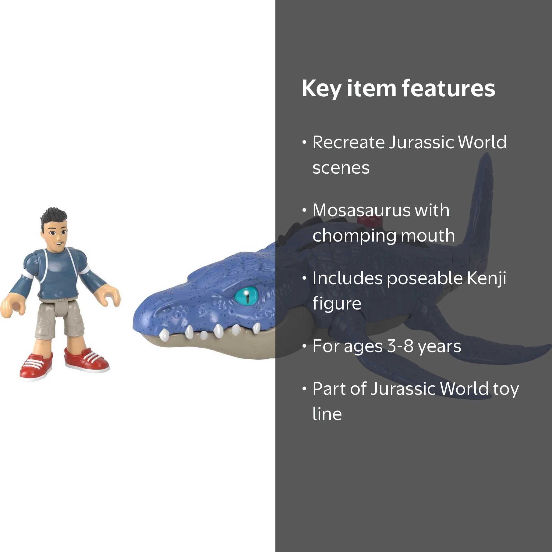 Imaginext Jurassic World Camp Cretaceous Mosasaurus & Kenji Set