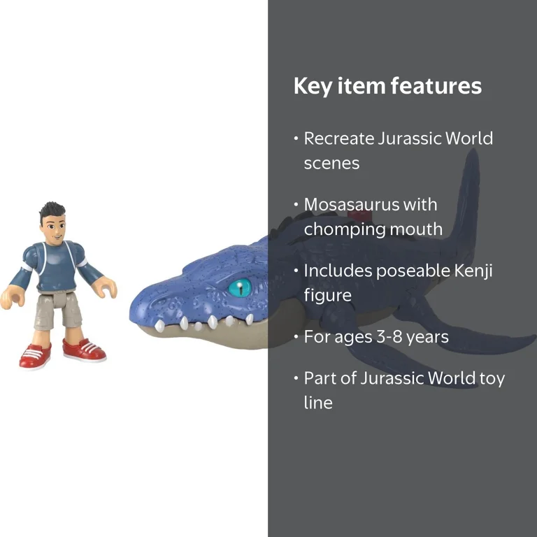 Imaginext Jurassic World Camp Cretaceous Mosasaurus & Kenji Set