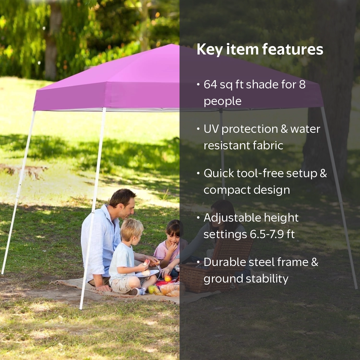 Ainfox, Pop up Canopy Tent, 8'x8', Pink, 210D Oxford Fabric