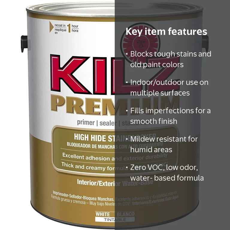 KILZ Premium Stain Blocking Latex Primer/Sealer, Ideal for Masonry