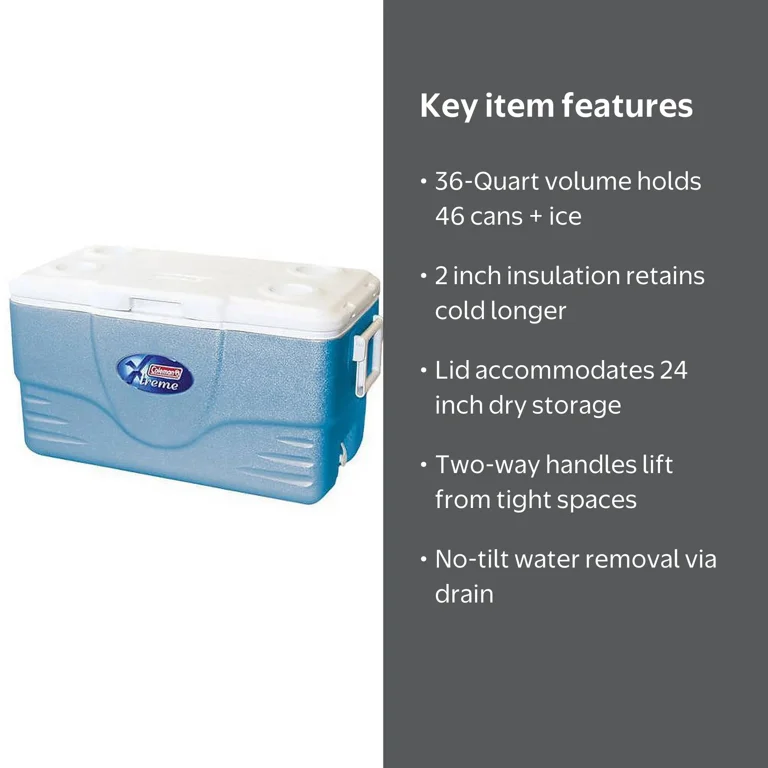 Coleman 36-Quart Xtreme 5 Cooler, Blue - Walmart.com
