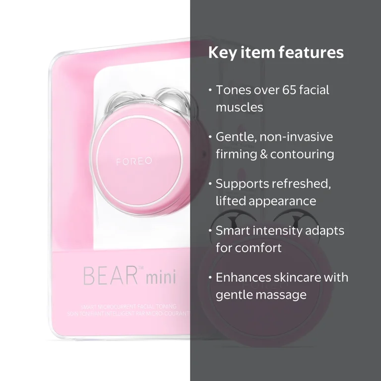 FOREO, BEAR Mini Facial Device, Pearl Pink, Compact Microcurrent