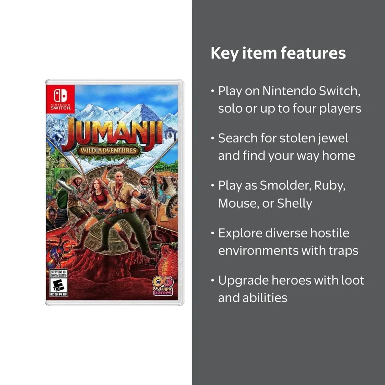 Jumanji: Wild Adventures, Nintendo Switch Game with Adventure