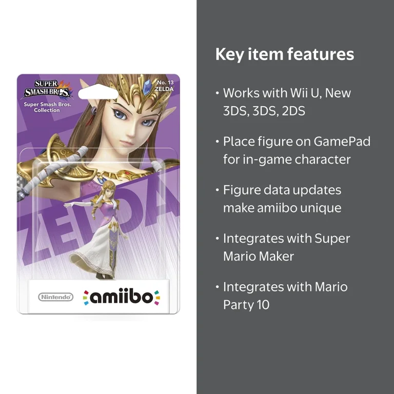 Nintendo, Zelda amiibo, Super Smash Bros Series, Purple - Walmart.com