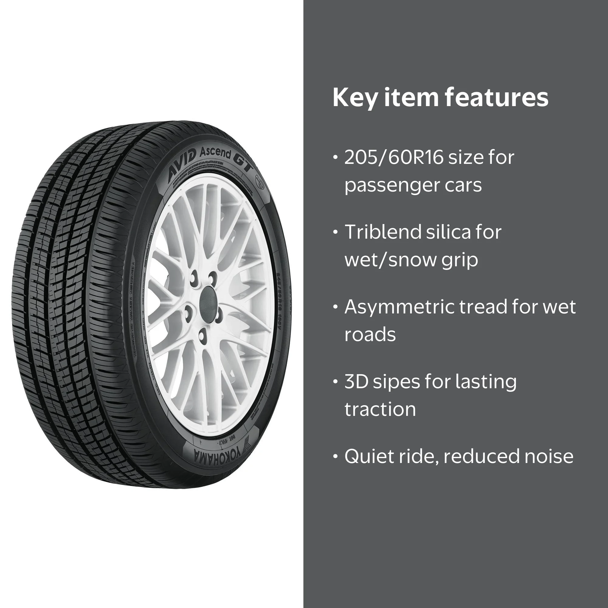 Yokohama Avid Ascend GT All Season 205/60R16 92H Passenger Tire