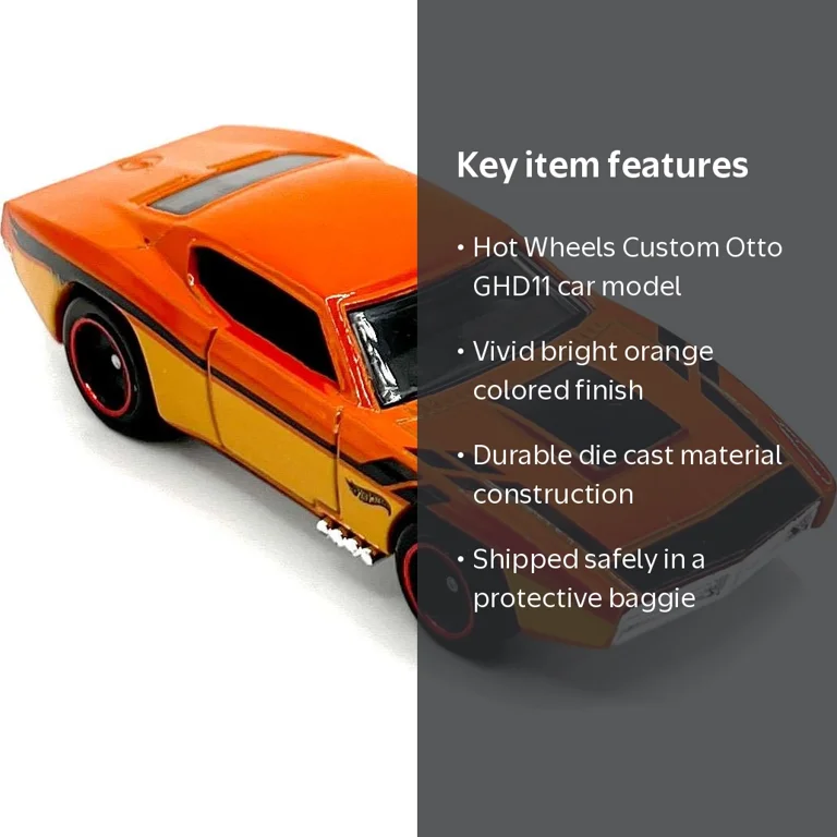 Hot Wheels Custom Otto Diecast Car (Orange) (No Packaging