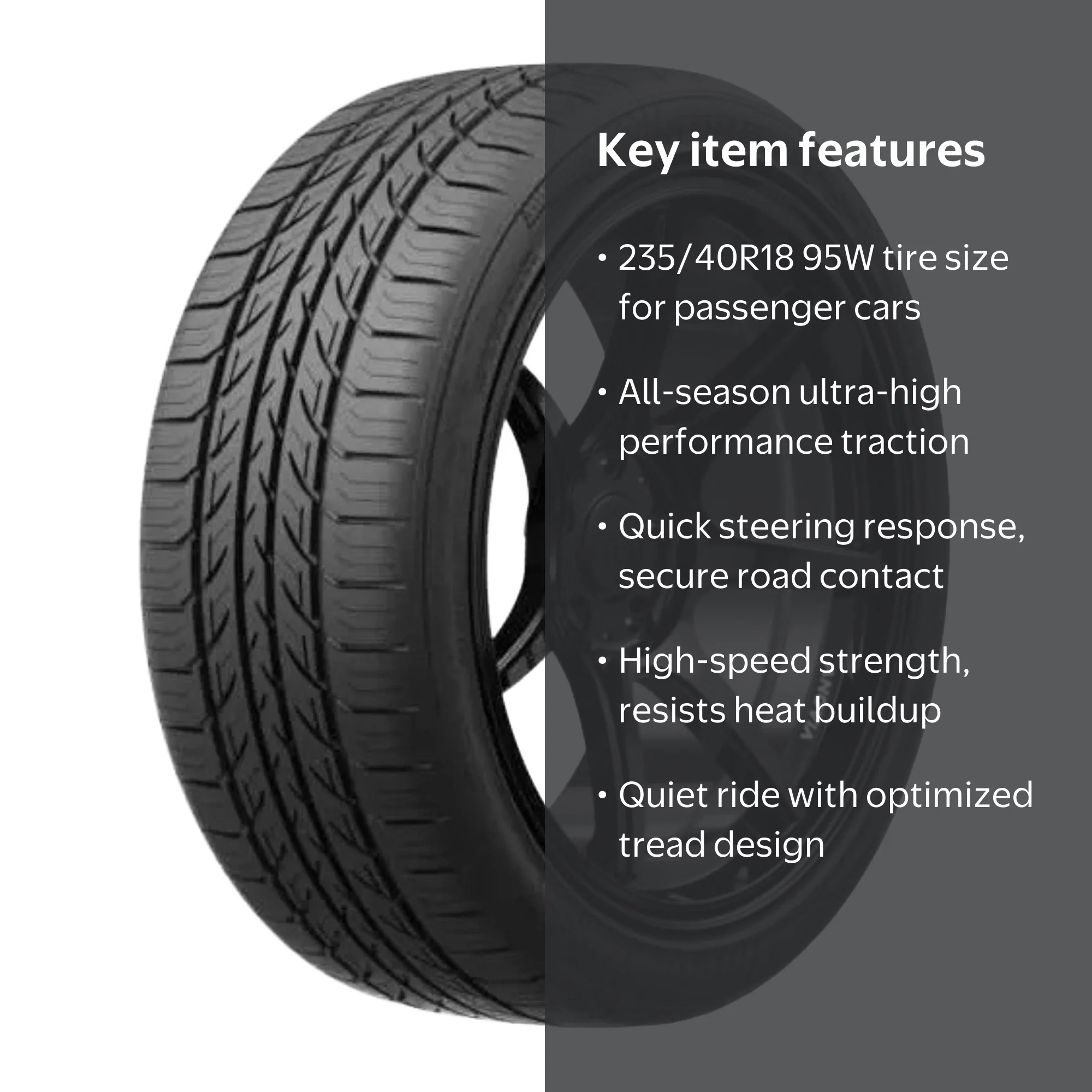 Kosic DRS-7 UHP 235/40R18 95W Passenger Tire - Walmart.com