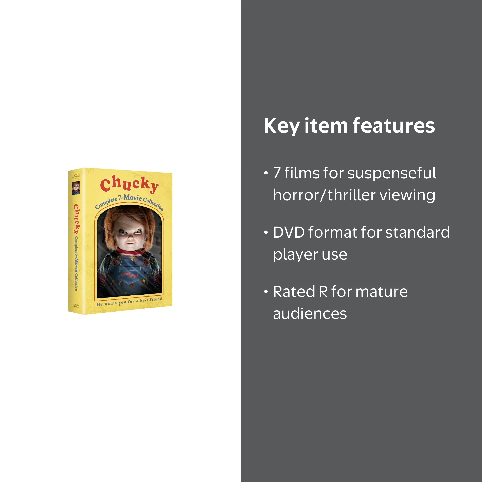 Chucky: Scary Complete 7-Movie Collection Set with Curse and Seed