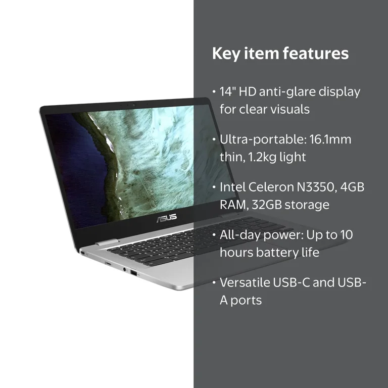ASUS, Chromebook, C423NA-DH02, 14-inch HD NanoEdge display