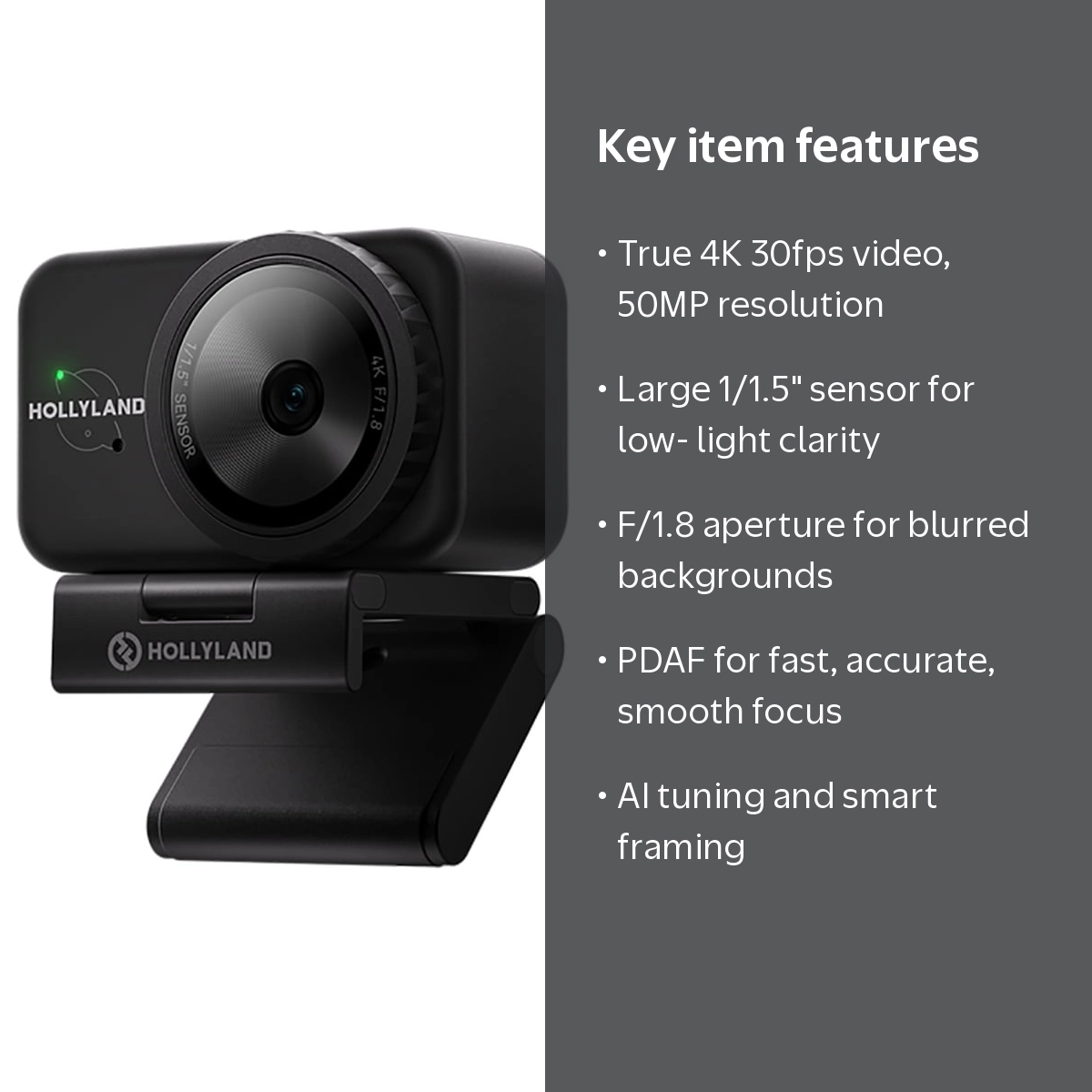 Hollyland Lyra 4K UHD Webcam: Computer Accessories - Walmart.com