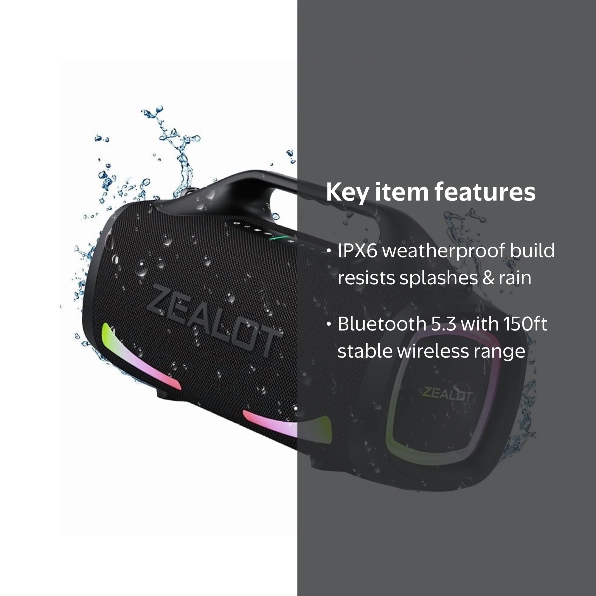 ZEALOT S79 100W Bluetooth Portable Speaker Waterproof - Walmart.com