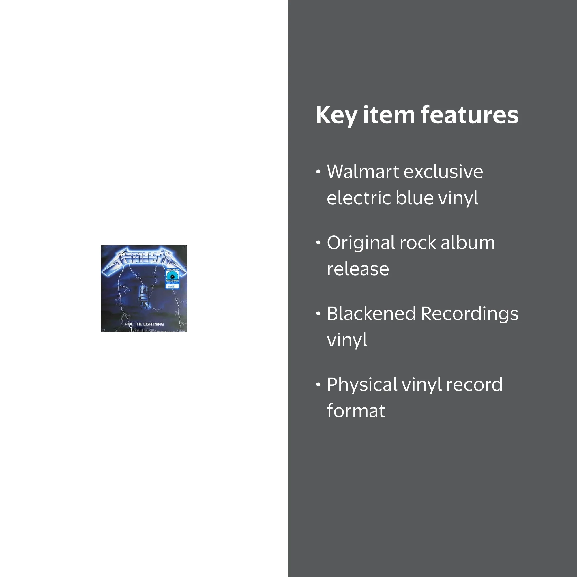 Walmart Exclusive: Metallica - Ride The Lightning, Electric Blue