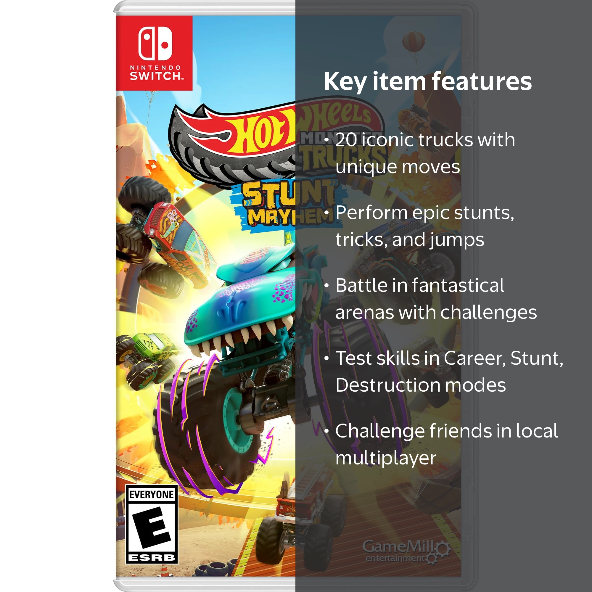 Free Shipping! GameMill Hot Wheels Monster Trucks Stunt Mayhem