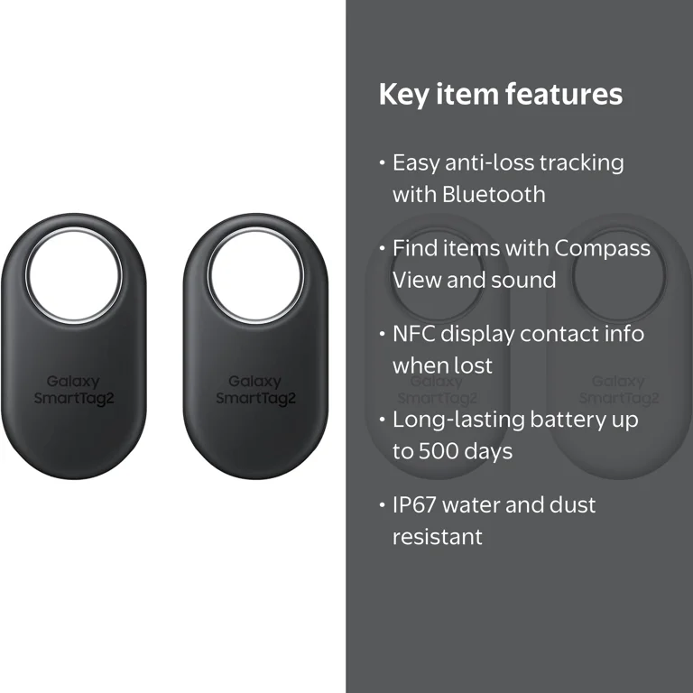 Samsung, SmartTag2, White, Anti-loss Bluetooth tag for phones