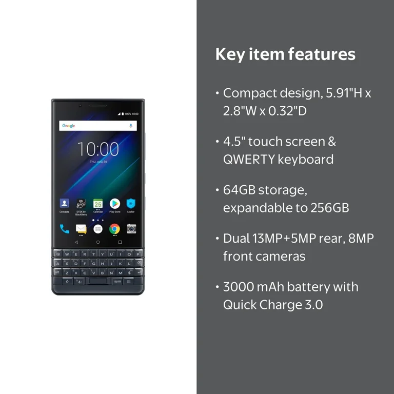 Alcatel Blackberry Key2 LE, Slate (Unlocked) - Walmart.com