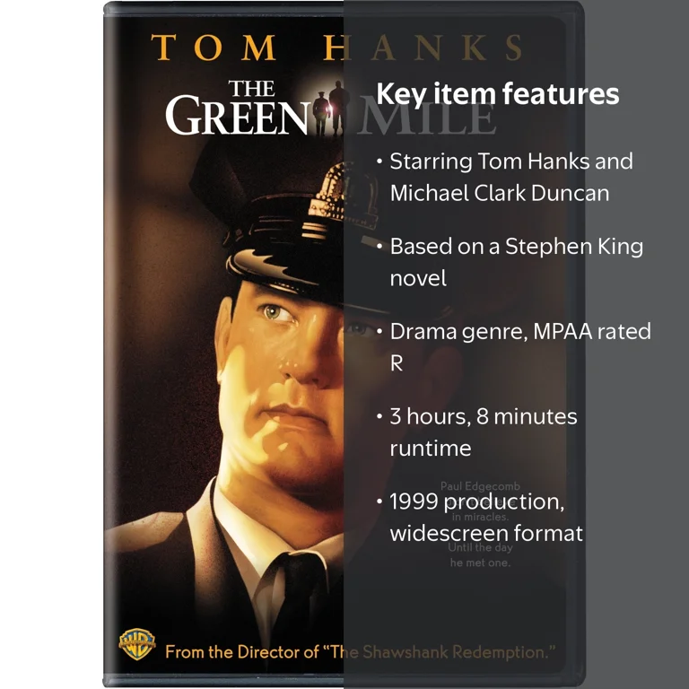 The Green Mile DVD, Tom Hanks, Michael Clark Duncan, Drama