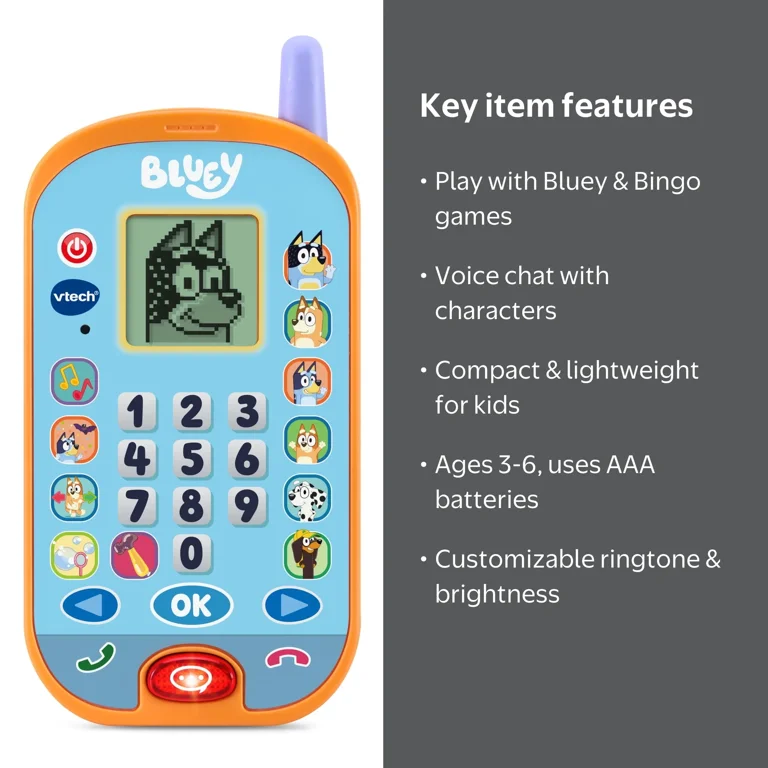 VTech, Bluey Ring Phone, Multicolor, Interactive Kids Toy