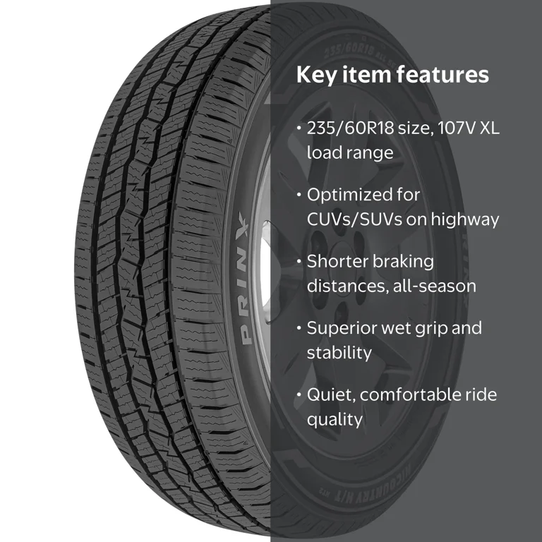 Prinx, SUV/Crossover Tire, 235/60R18 107V XL, Highway Terrain