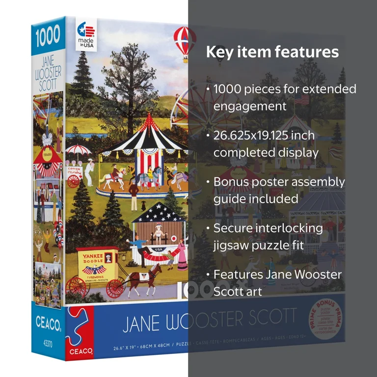 Ceaco, Jigsaw Puzzle, 1000 Piece Stars and Stripes, Independence