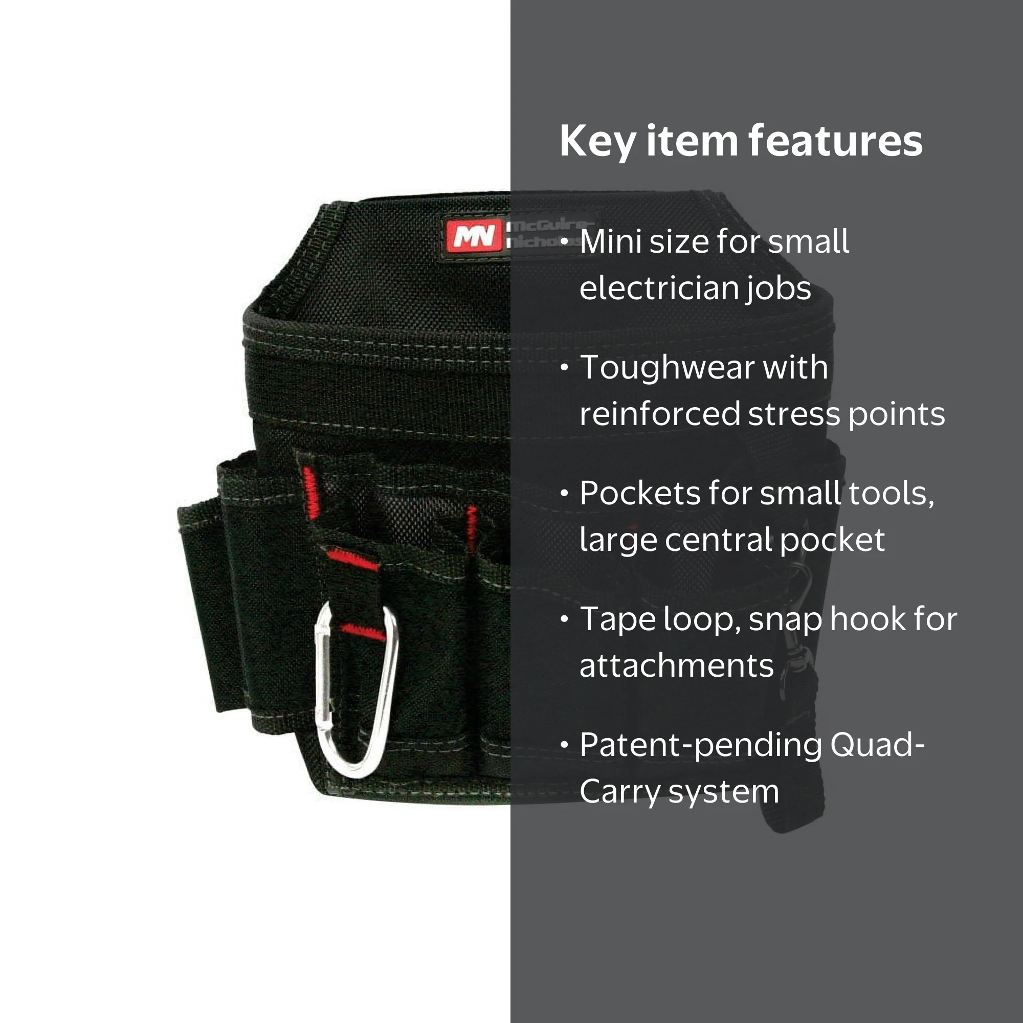 McGuire-Nicholas Mini Electrician Pouch, Quad Design, Toughwear