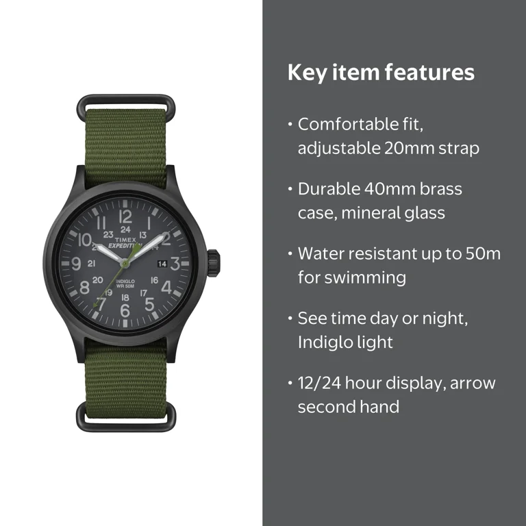 Timex, Men's Expedition Scout Casual Watch, 40mm, Fabric Strap