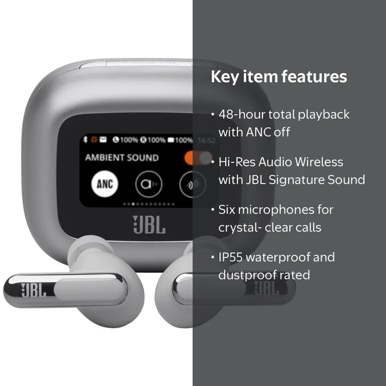 JBL Live Beam 3 Inner Ear Earbuds, Noise Cancelling True Wireless