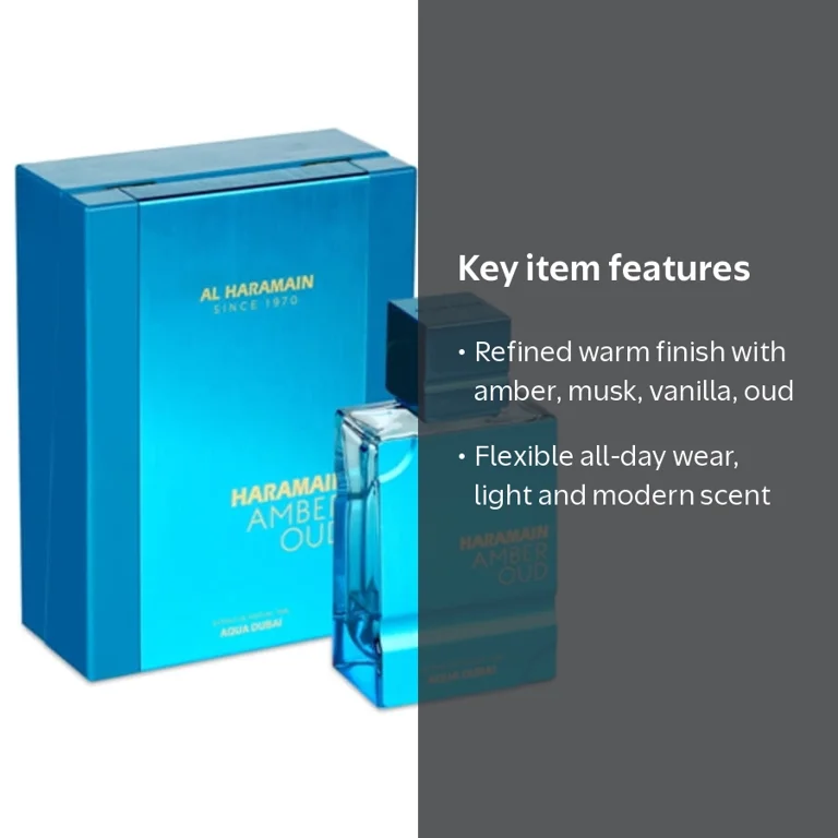 Al Haramain, Unisex Amber Oud Aqua Dubai Extrait de Parfum, 3.38