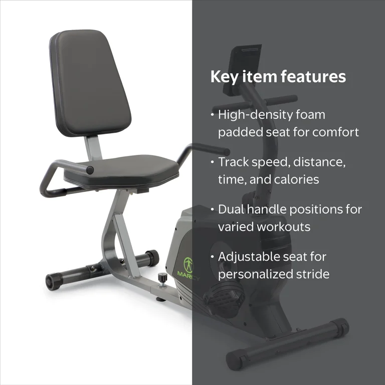 Marcy Magnetic Recumbent Exercise Bike NS-1206R - Walmart.com