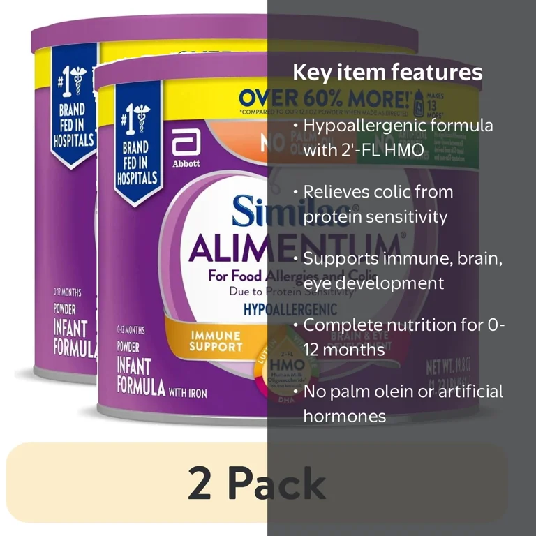 2 pack) Similac Alimentum With 2'-FL HMO, Baby Formula Powder