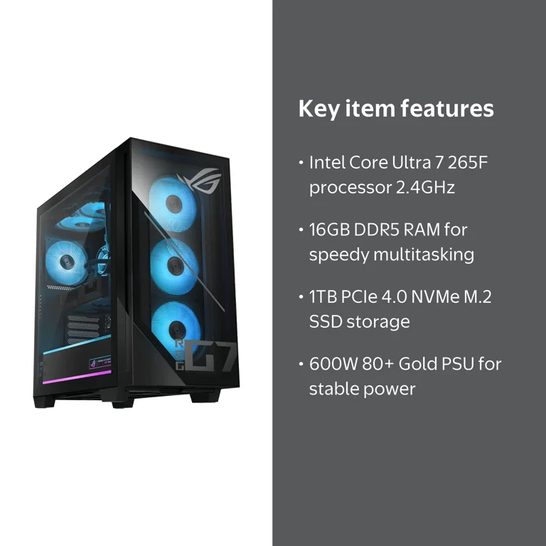 Asus G700TFPS766 ROG G7 Gaming Desktop - Intel Core Ultra 7 265F