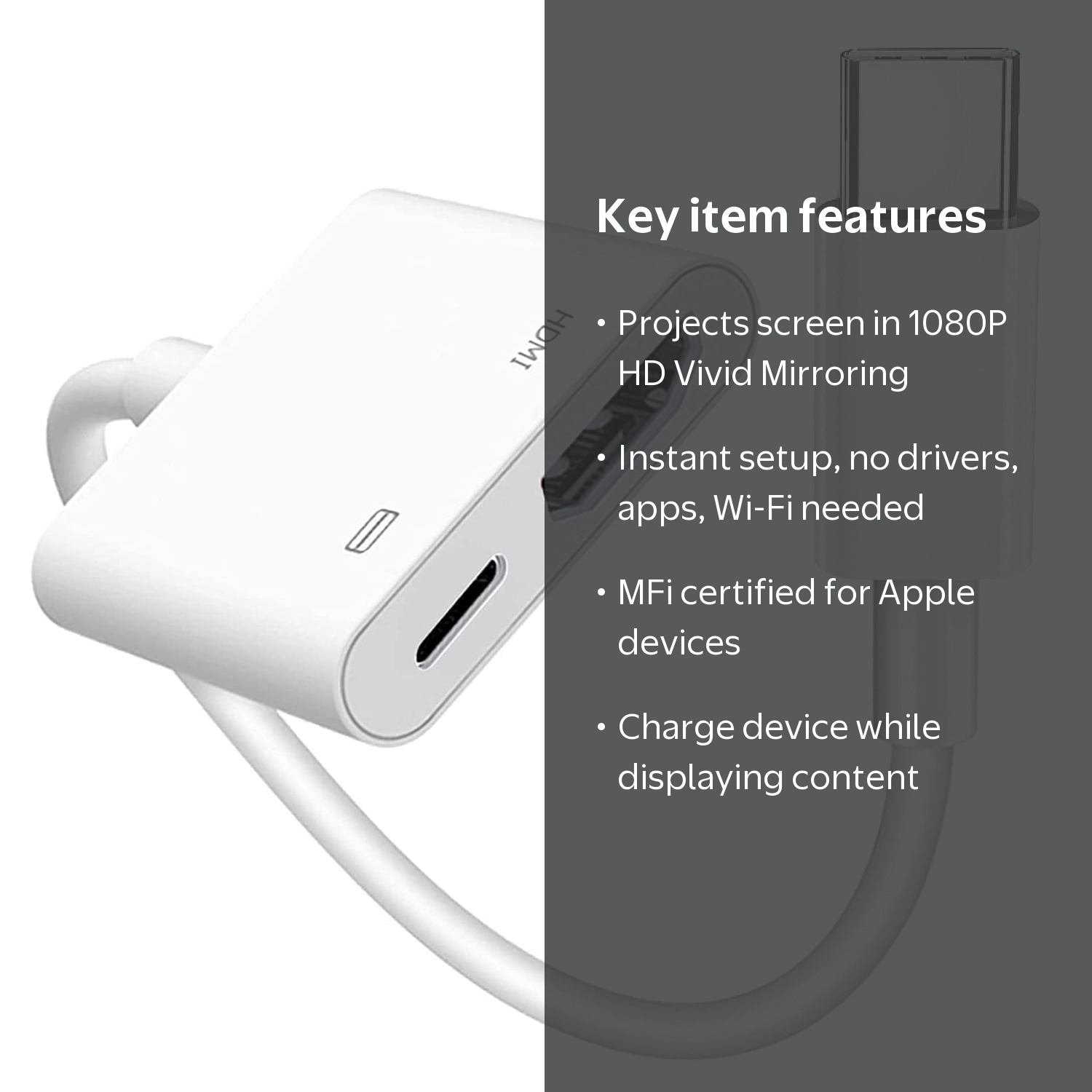 INNOTECHSC USB C to HDTV Digital AV Adapter, Apple MFI Certified