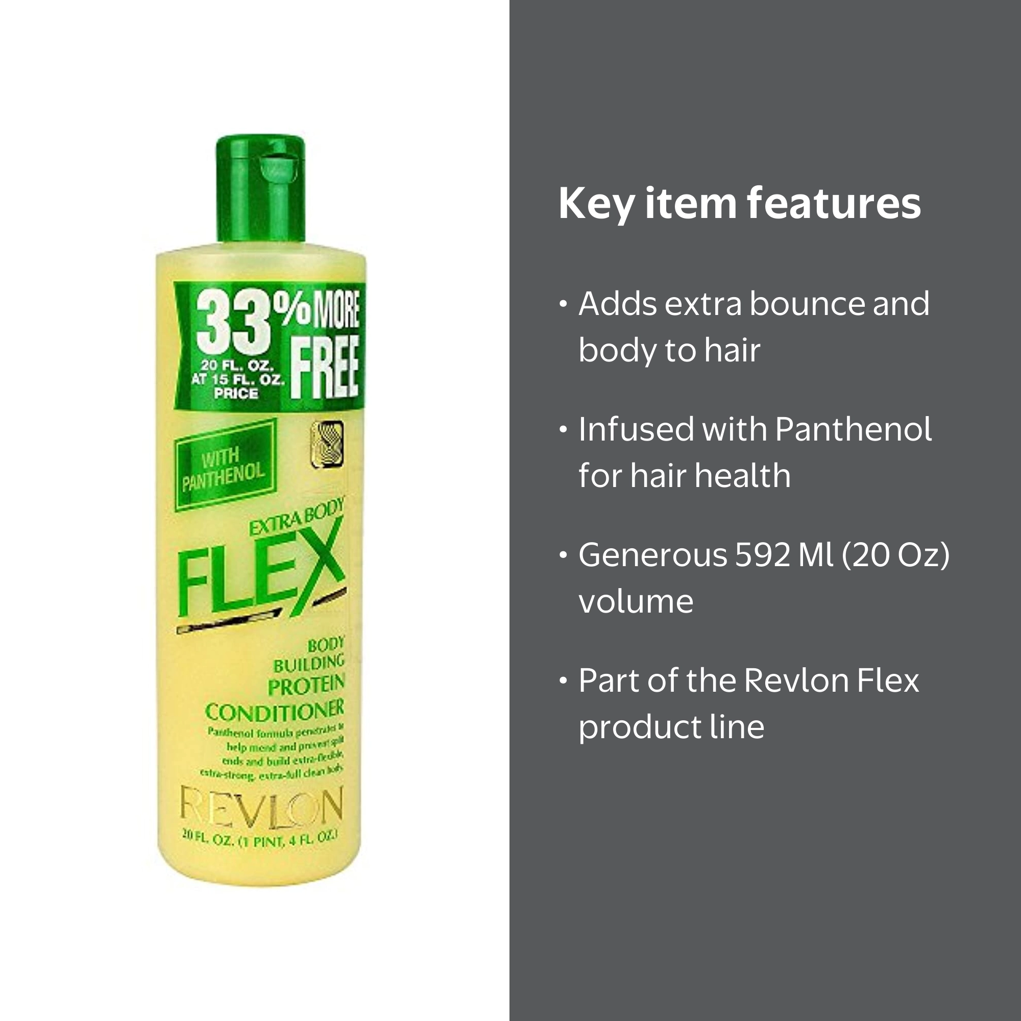 Revlon Flex Extra Body Conditioner 592 Ml / 20 Oz With Panthenol