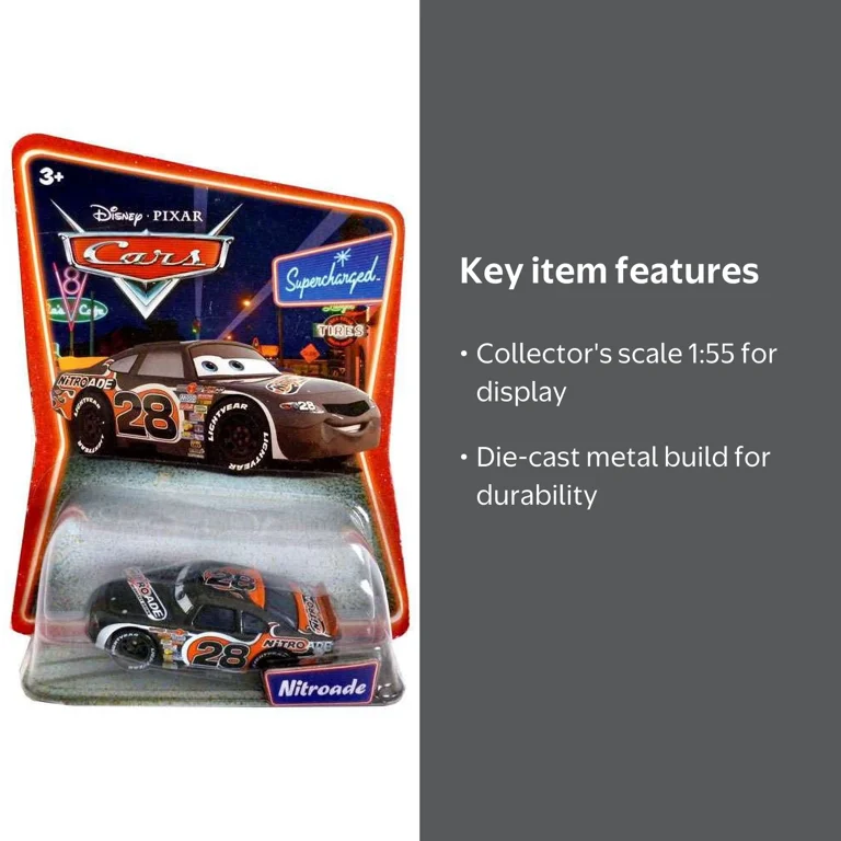 Disney Pixar Cars Supercharged Nitroade Diecast Car, 1:55 Scale