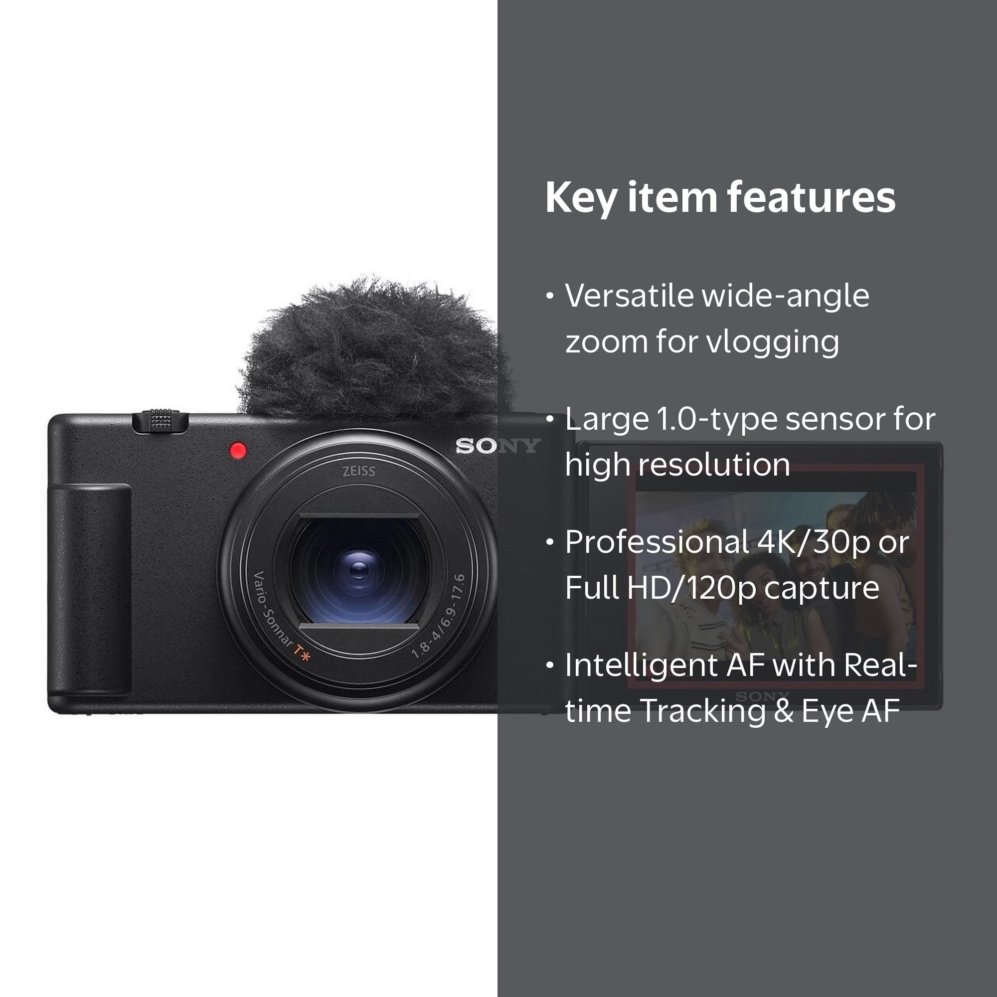 Sony, ZV-1M2 Digital Camera, 20.1 MP, 4K/29.97 fps, Compact, Black