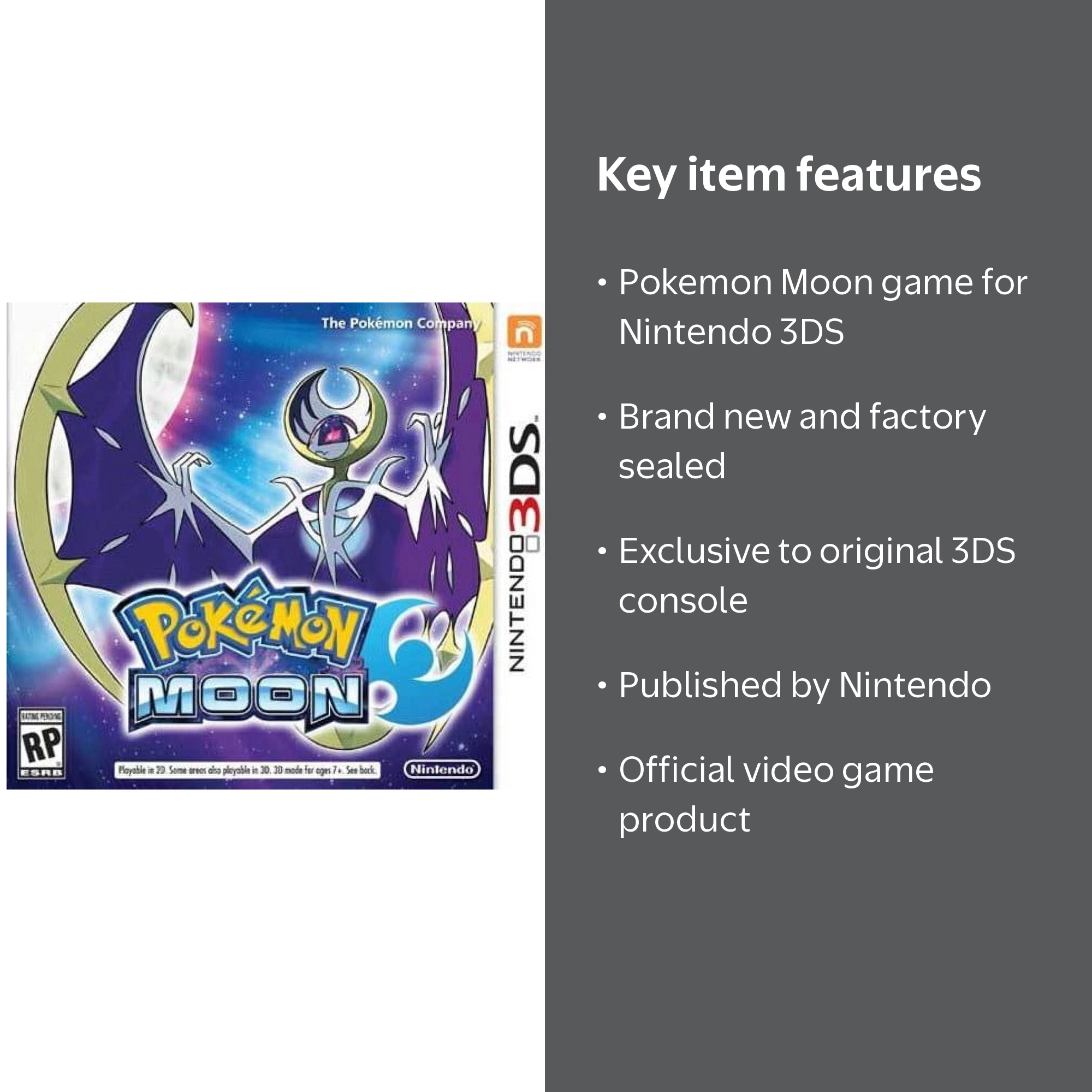 Pokemon Moon, Nintendo, Nintendo 3DS, 045496743949 - Walmart.com