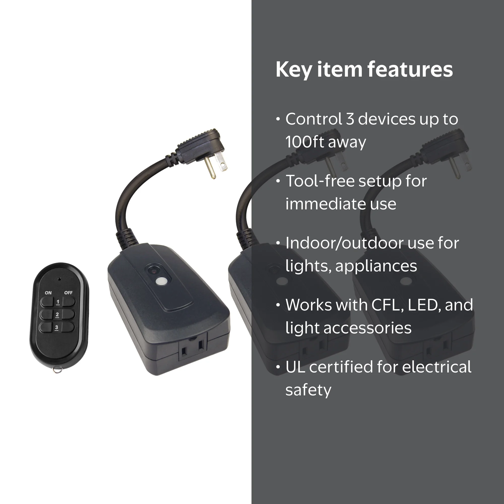 Hyper Tough Outdoor Wireless Remote Control 3 Pack with Receivers