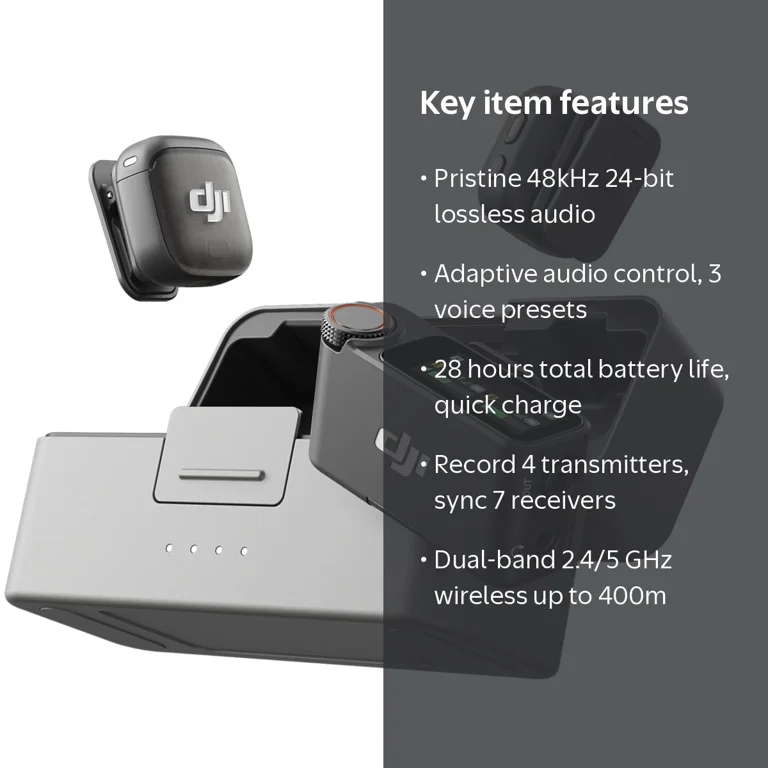 DJI, Mic 3 Wireless Microphone System, 2-Person, Black - Walmart.com