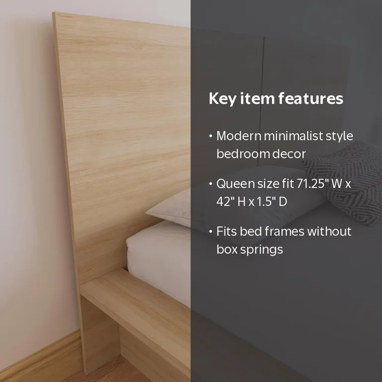 Nexera James Queen Size Panel Headboard, Blonde Oak Wood - Walmart.com
