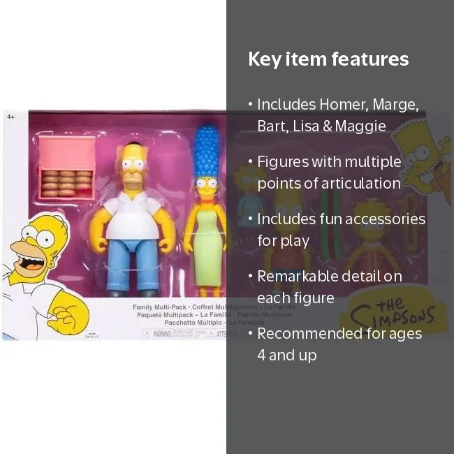 The Simpsons, Action Figure Set, 5-Pack, Multicolor - Walmart.com