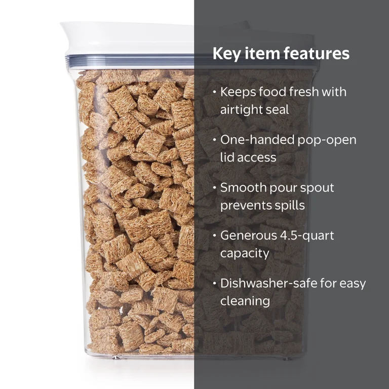 OXO, Softworks POP Cereal Dispenser, 4.5 Qt, Airtight Space