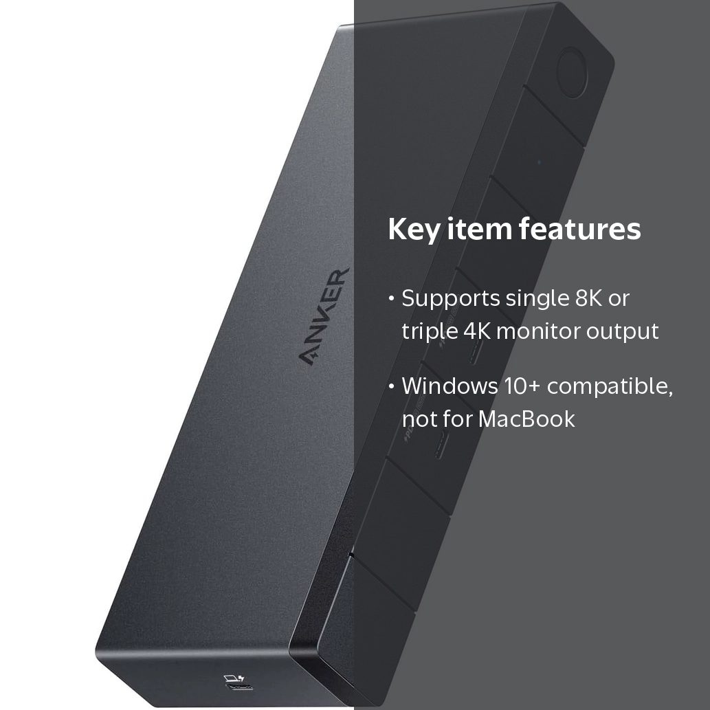 Anker 568 USB-C Docking Station (11-in-1, USB4), Up to 100W