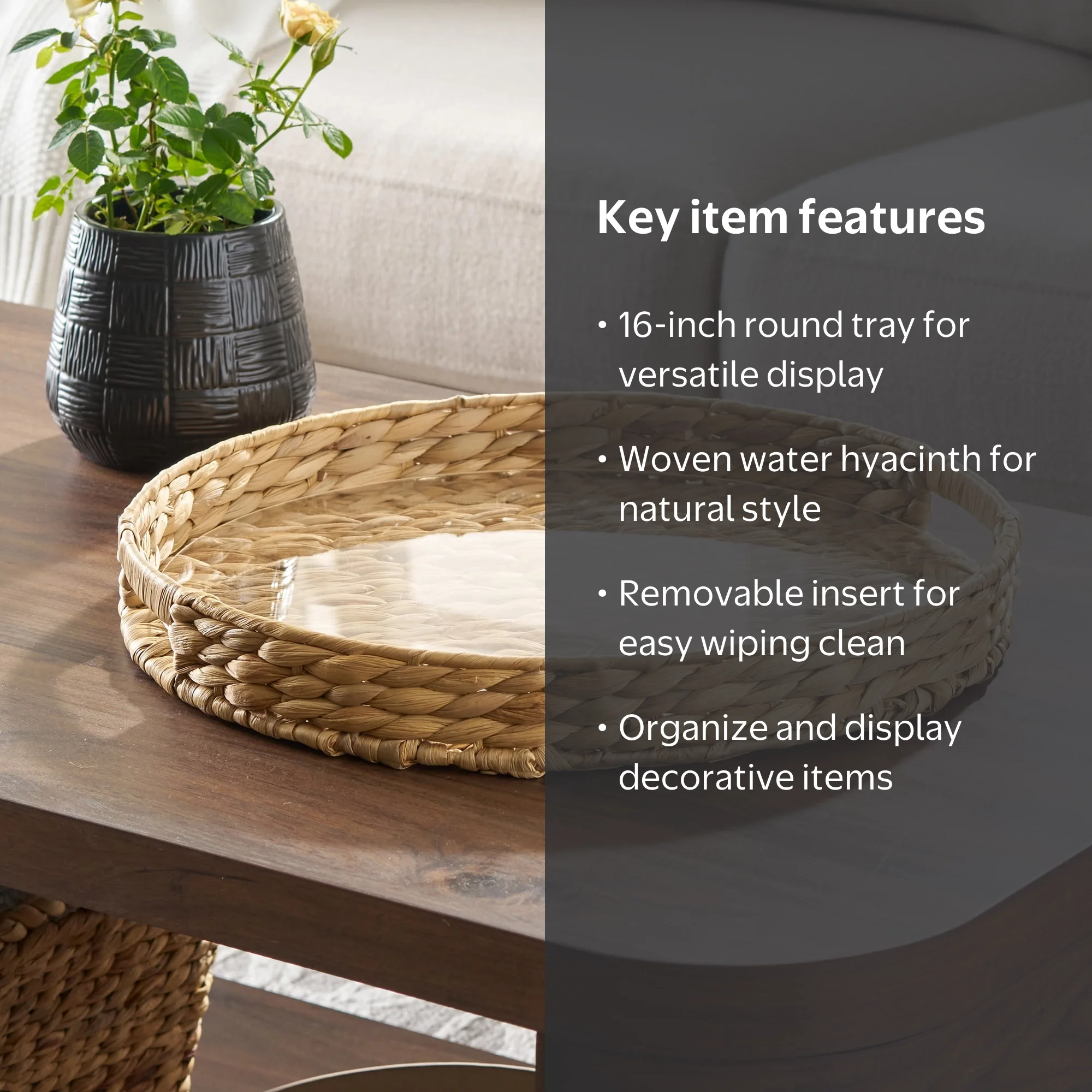 Better Homes & Gardens Natural Water Hyacinth Round Decorative