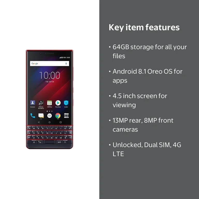 BlackBerry - Key2 LE with 64GB Memory Cell Phone (Unlocked